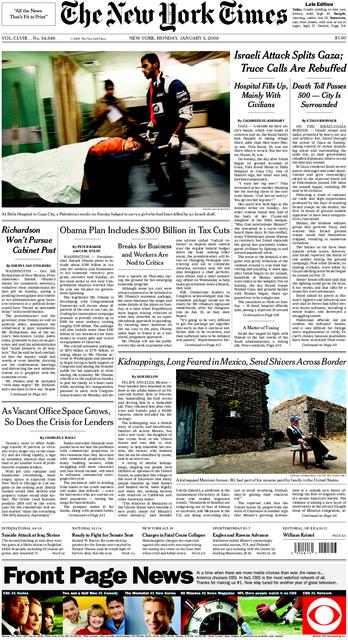 the Times is selling front old new york times front page. the Times is selling front